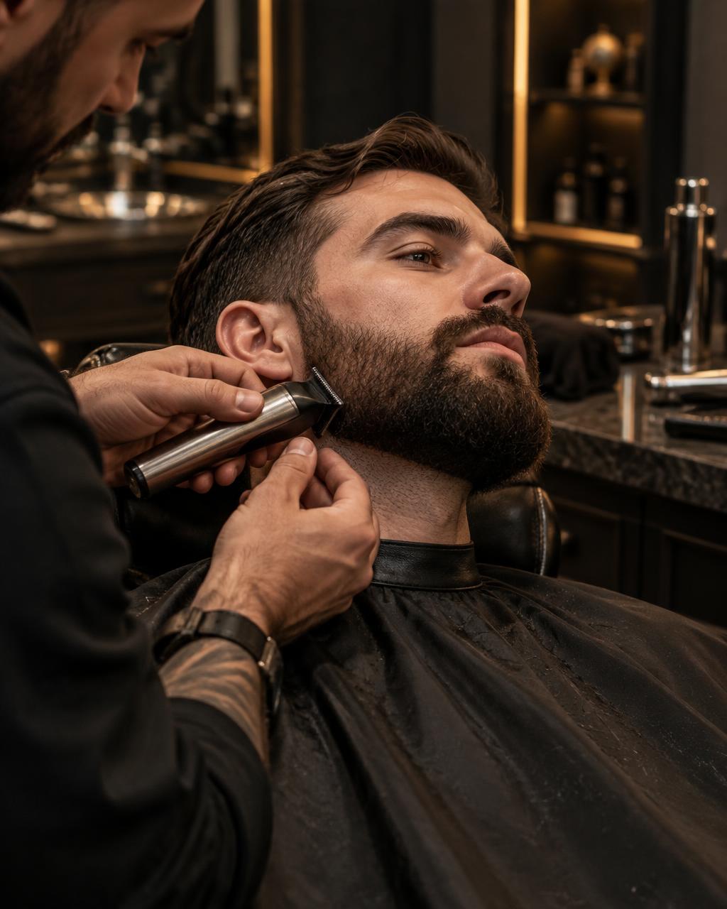 Acabamento profissional de barba
